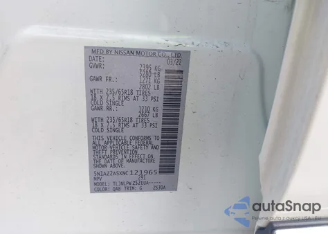 2022 Nissan Murano S Intelligent Awd from USA, damaged, VIN 5N1AZ2ASXNC121965